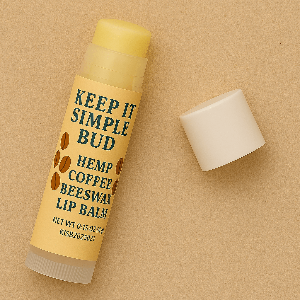 500mg CBD Lip Balm Moisturizer 100% Natural Coffee - Keep It Simple Bud
