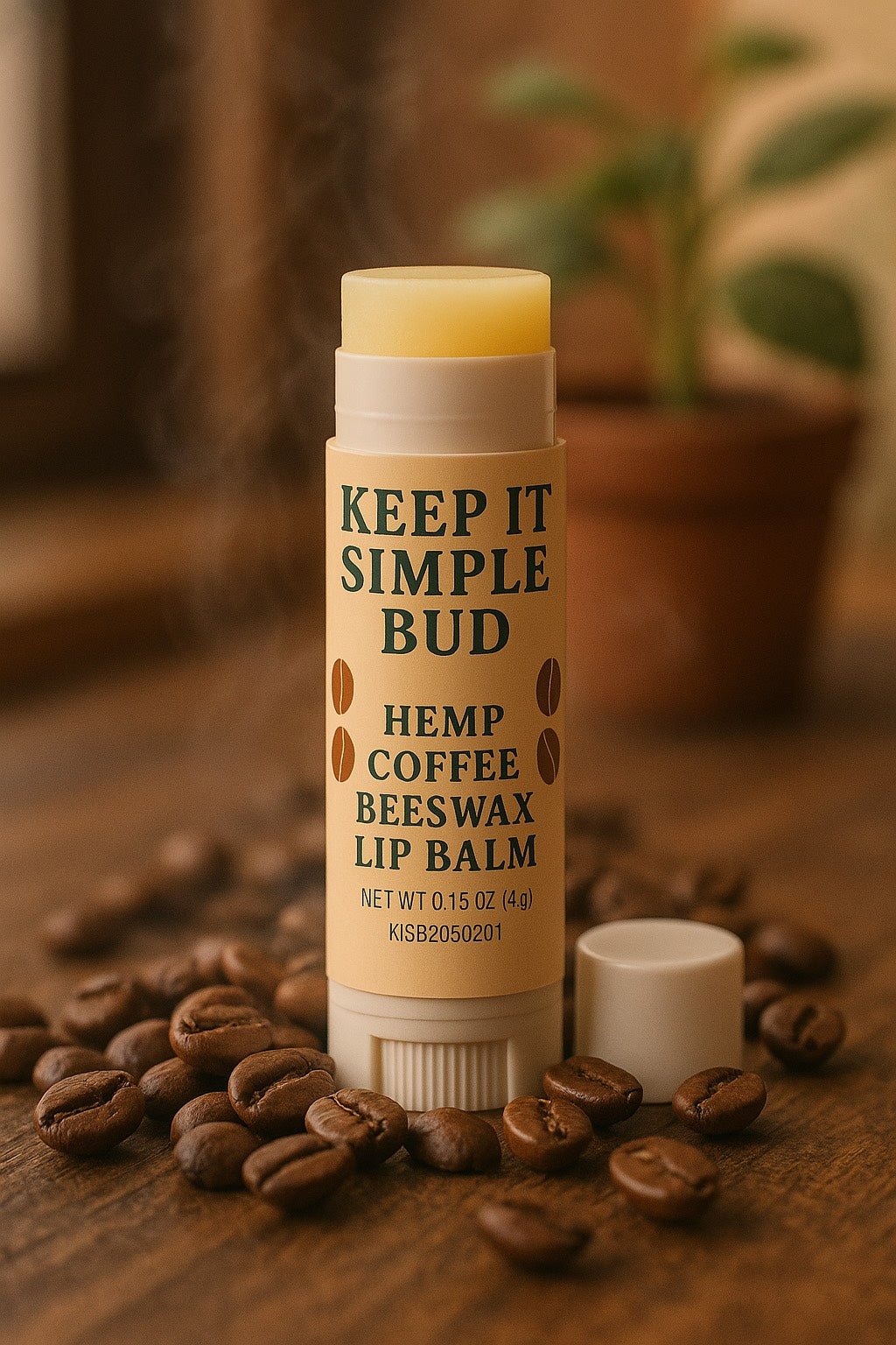 500mg CBD Lip Balm Moisturizer 100% Natural Coffee - Keep It Simple Bud