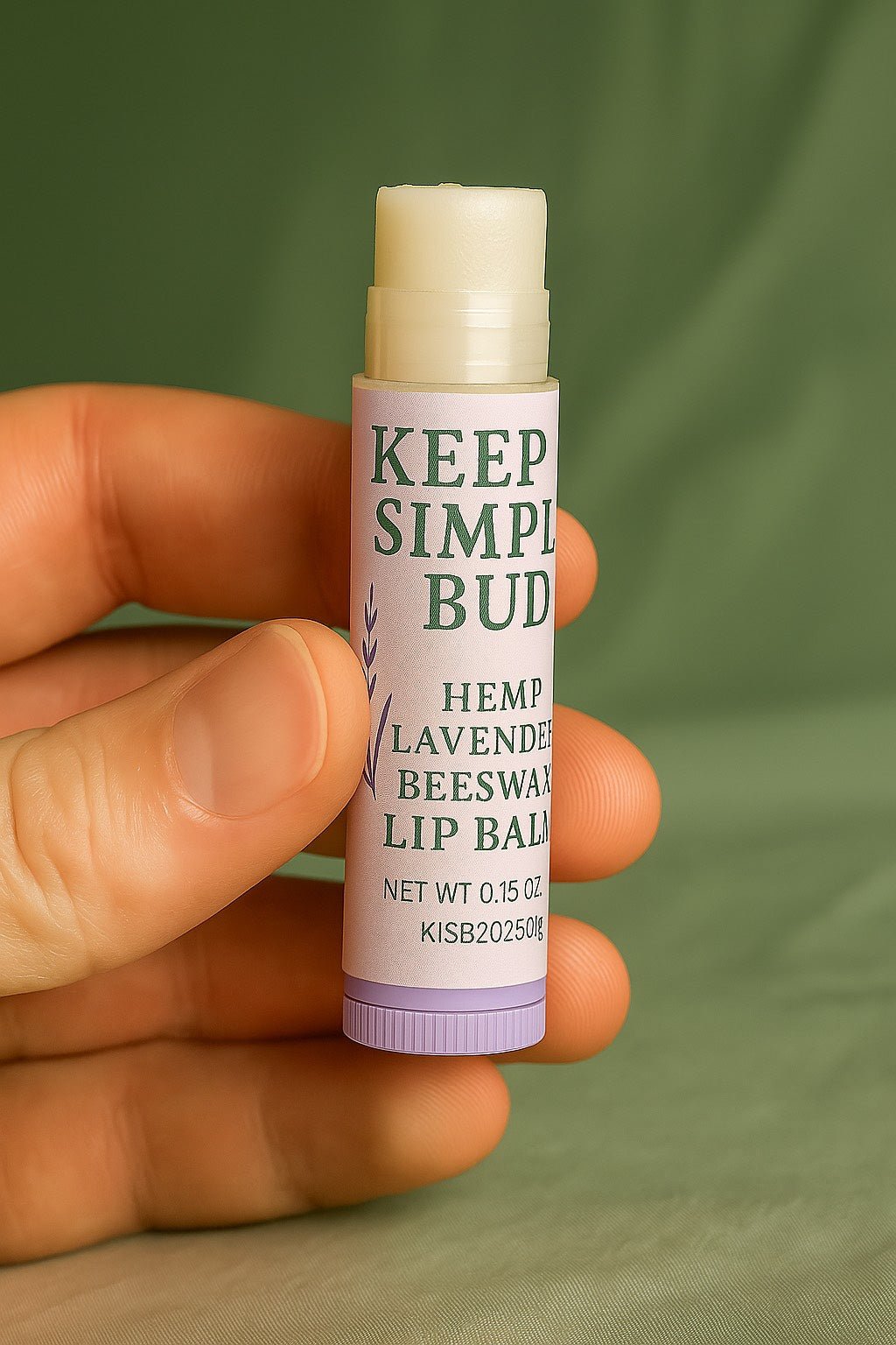 500mg CBD Lip Balm Moisturizer 100% Natural Lavender - Keep It Simple Bud