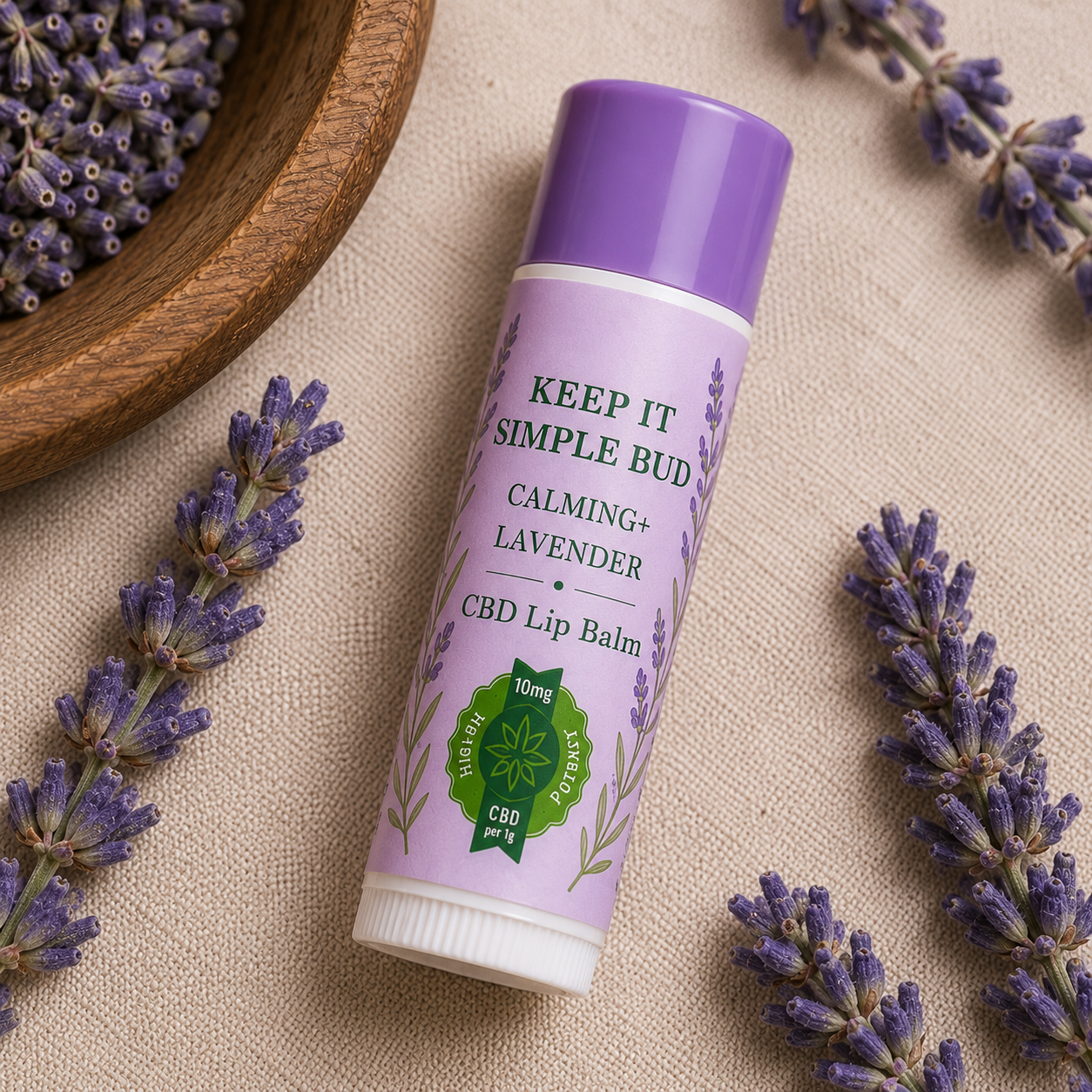40mg Hemp Infused Lavender Lip Balm and Moisturizer, 0.15oz Tube