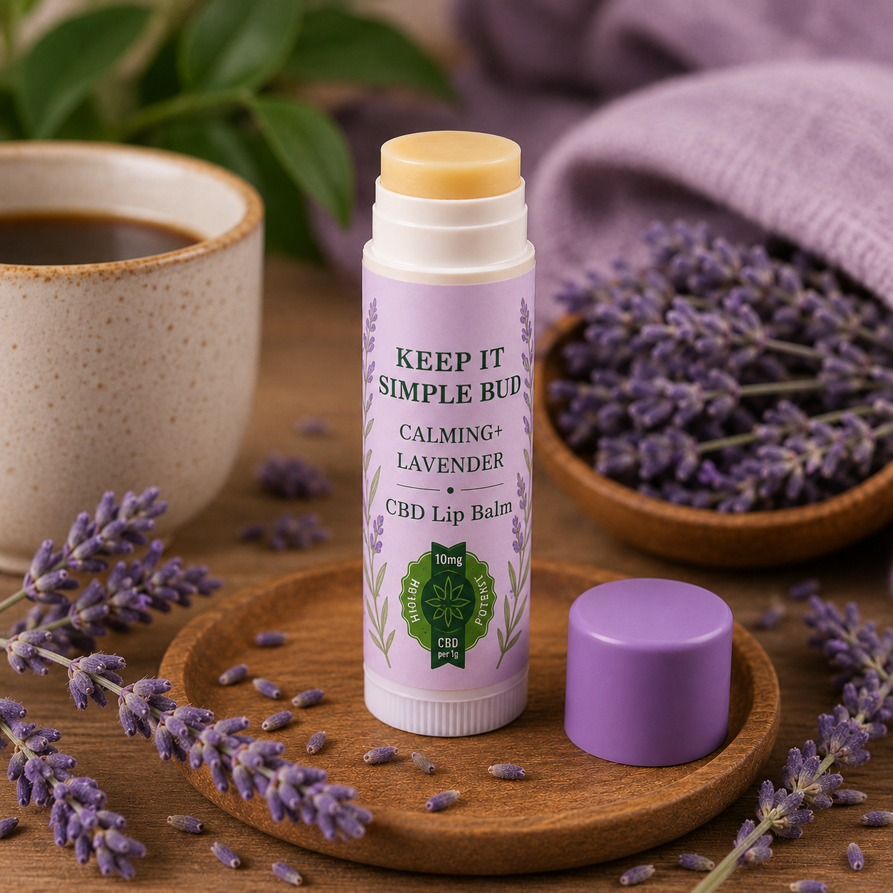 40mg Hemp Infused Lavender Lip Balm and Moisturizer, 0.15oz Tube